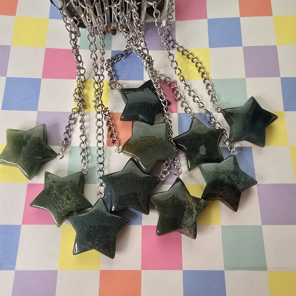 Moss Agate Crystal Star Tea Strainer - Picture 2 of 4